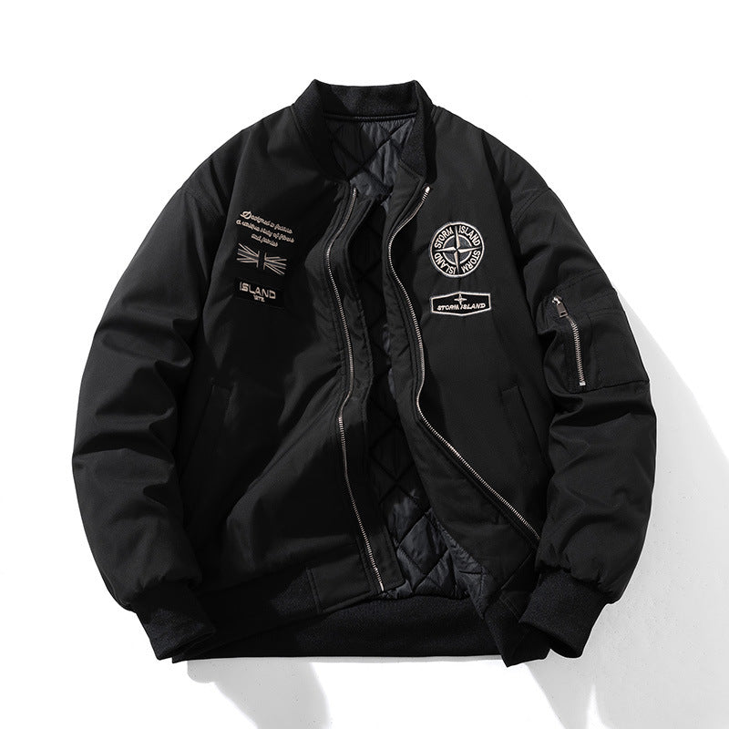 Image of Chaqueta tipo bomber universitaria acolchada con bordado unisex