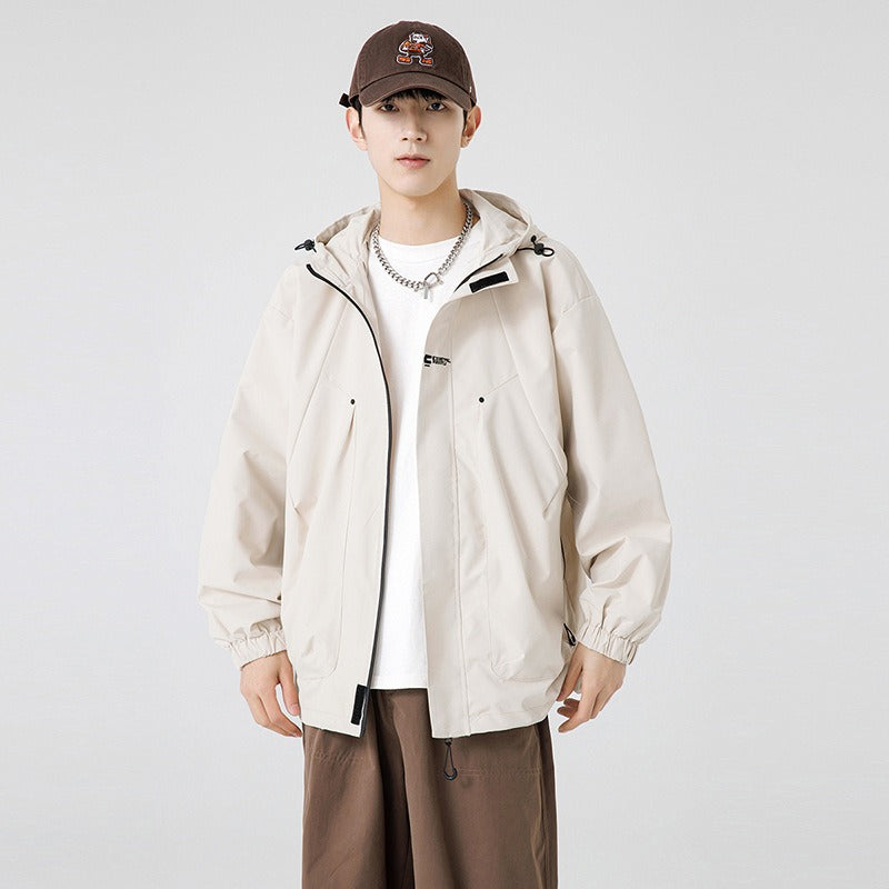 Image of Chaqueta utilitaria de trabajo con cierre y diseño colorblock unisex