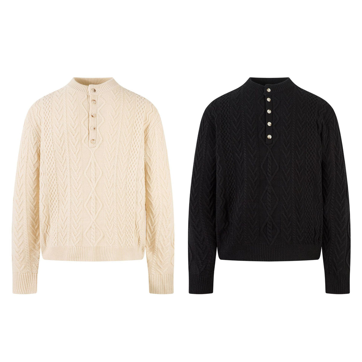 Men's topstitched loose knit crewneck sweater