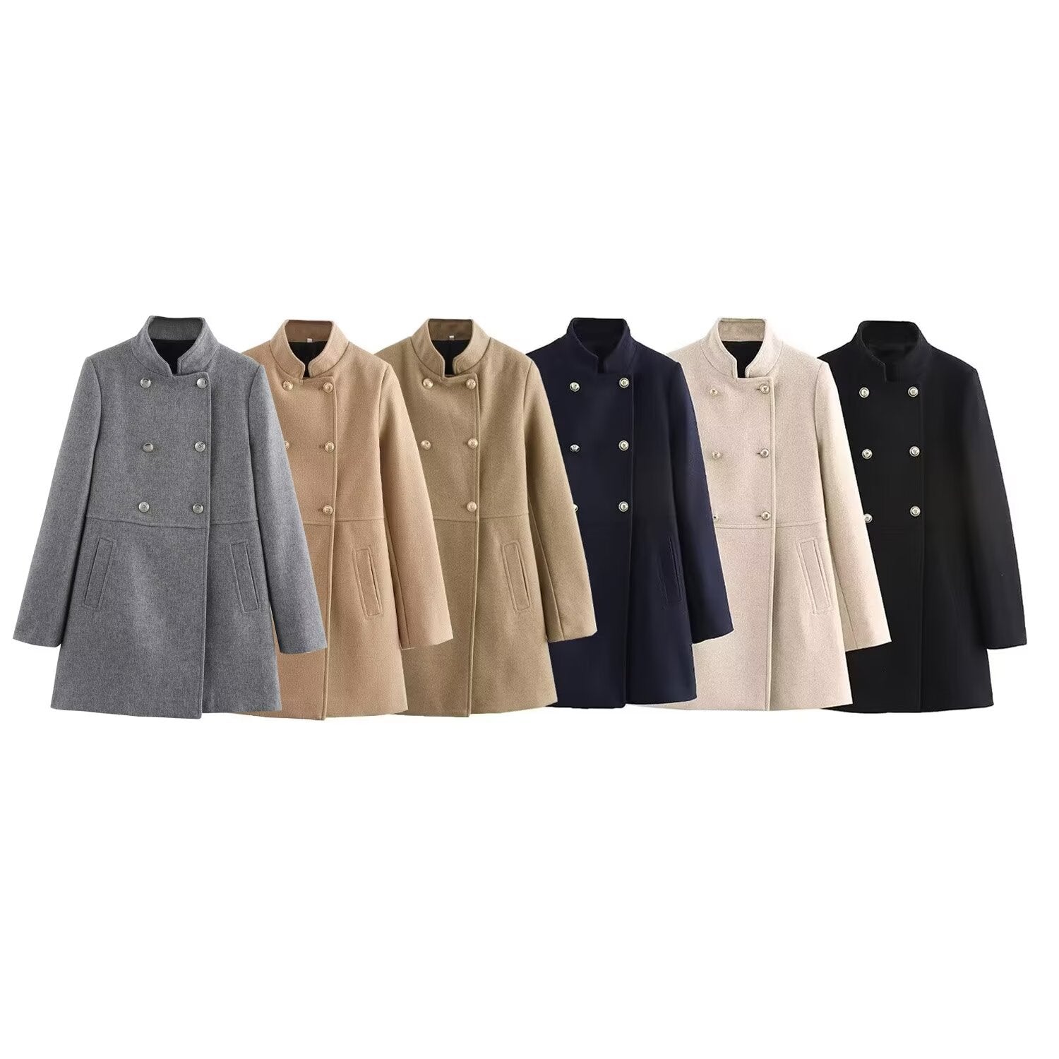 Image of Women's loose fit double-breasted trench coat