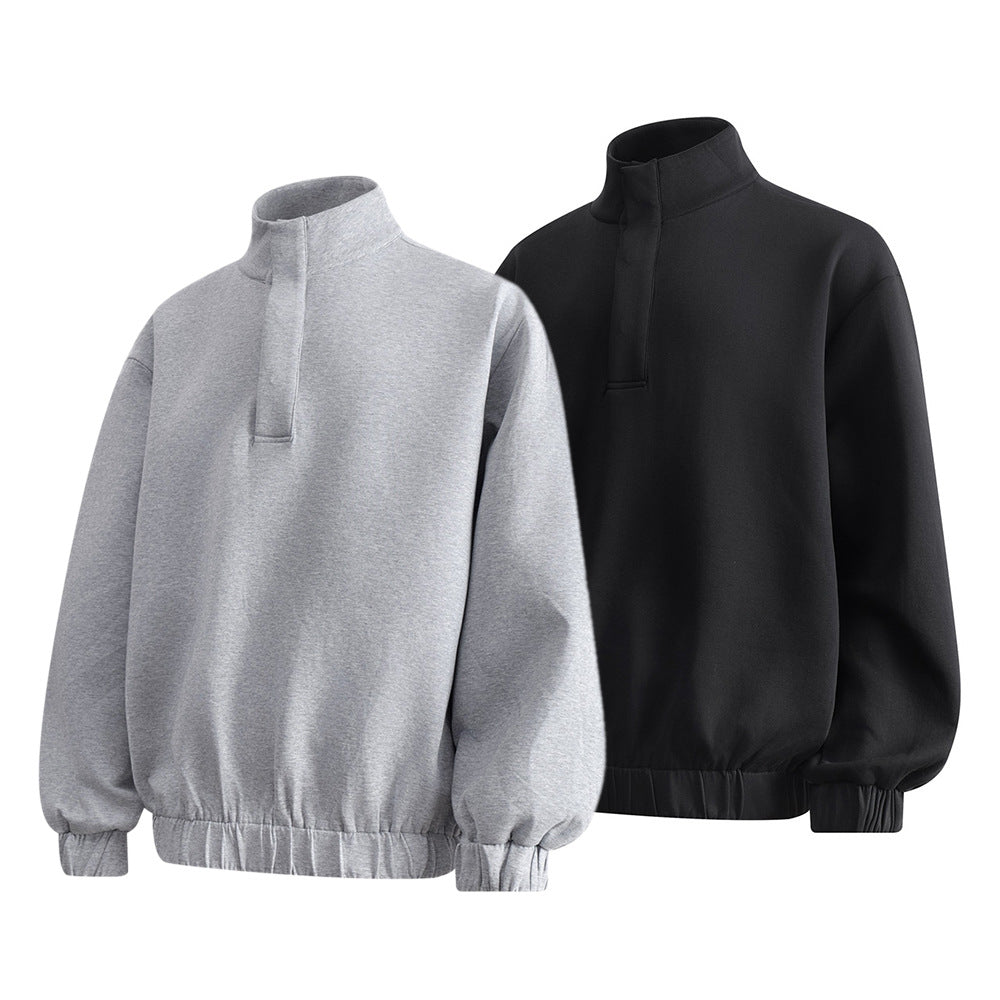 Image of Sudadera de corte holgado con media cremallera en mezcla de algodón