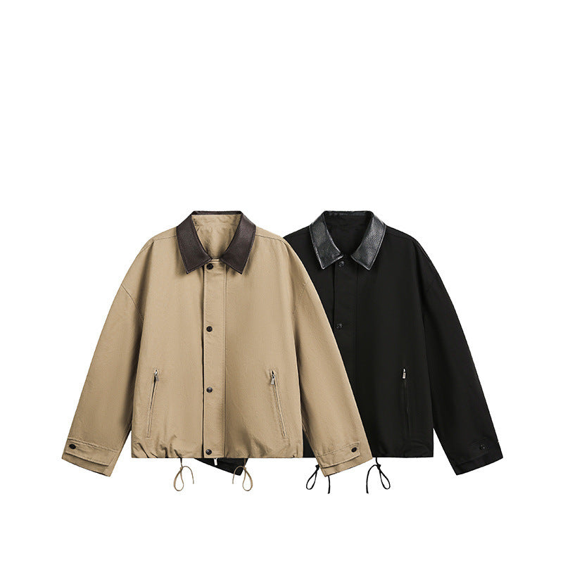 Image of Chaqueta Harrington de algodón con cremallera para hombre