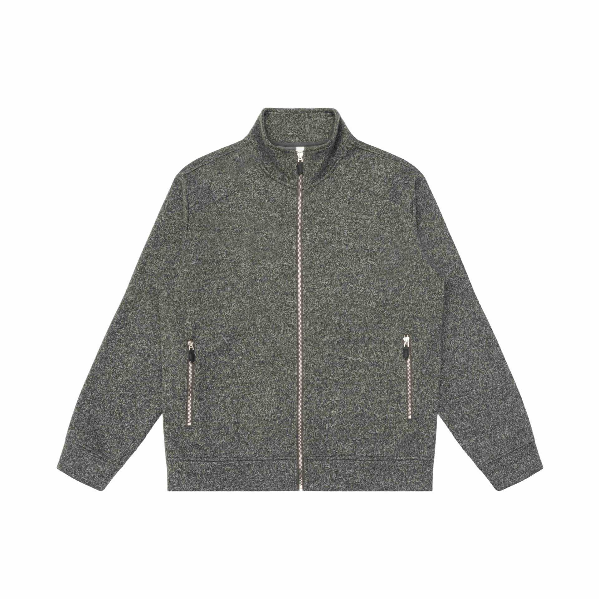 Image of Men's casual stand collar zip-up sweatshirt