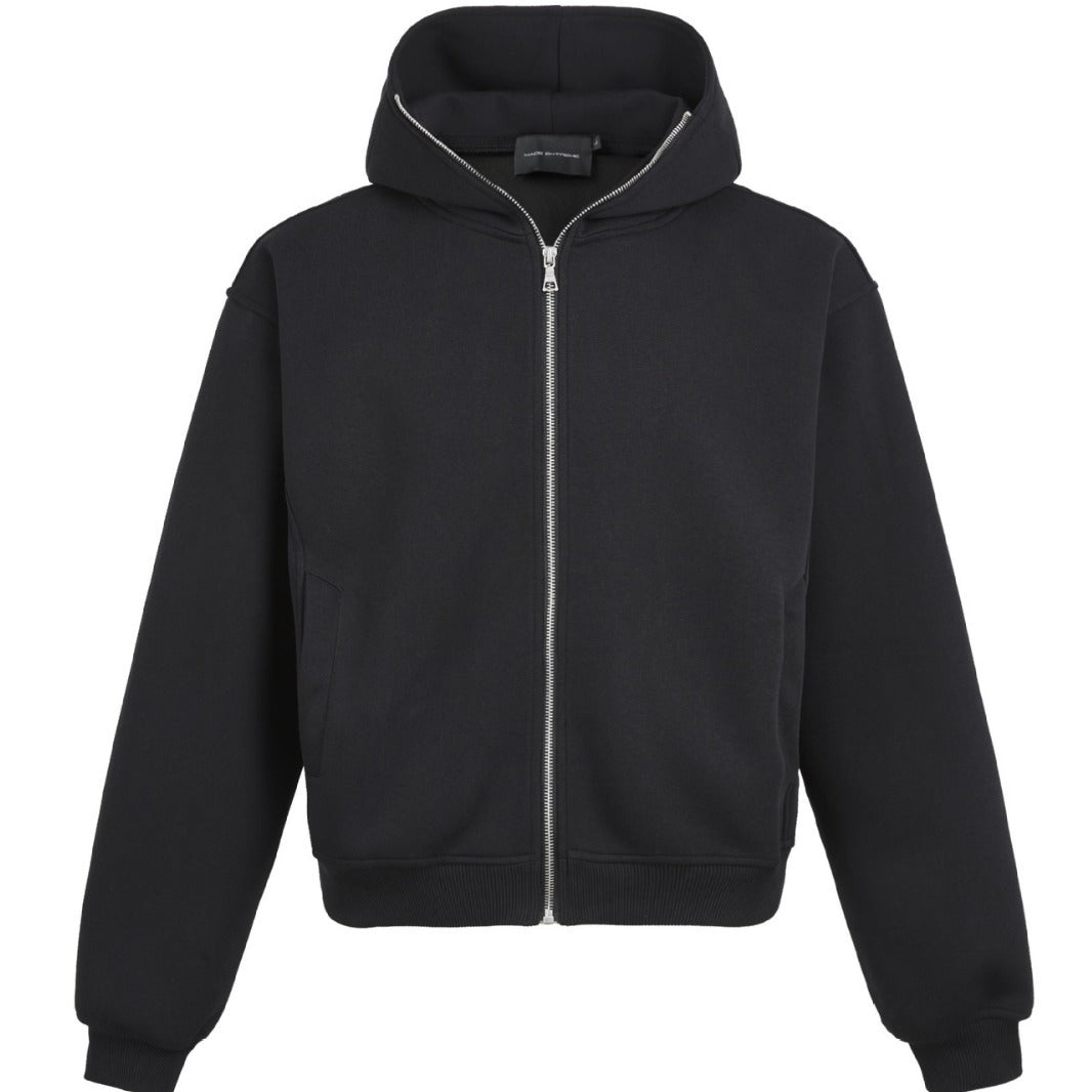 Zeratta Boxy fit cotton blend zip-up hoodie