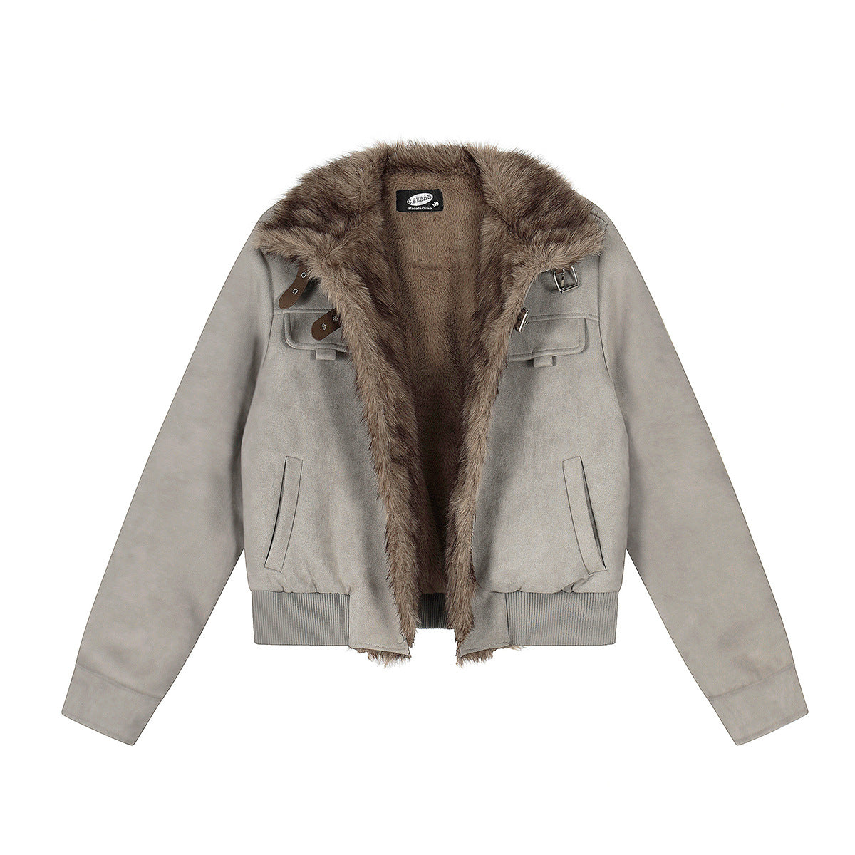 Image of Quilted Stand-Collar Zip-Up Jacket