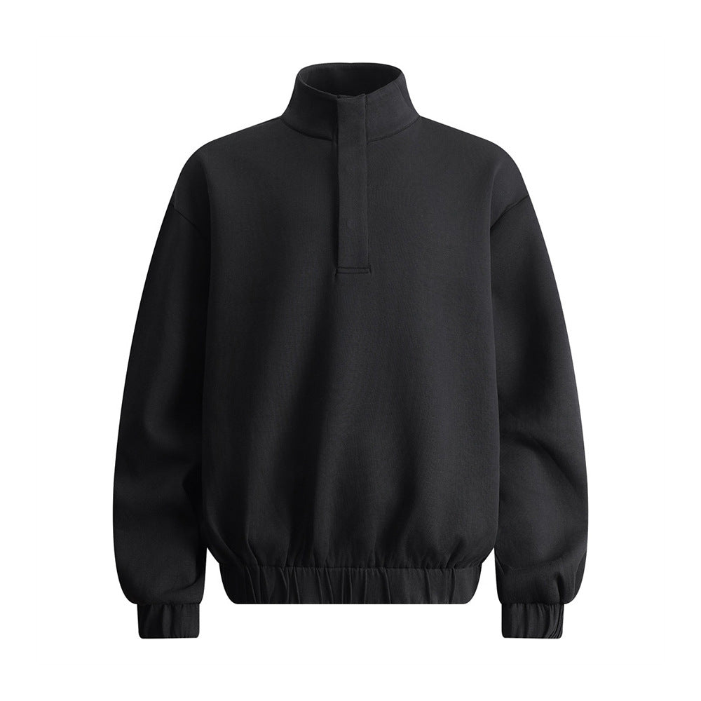 Image of Sudadera de corte holgado con media cremallera en mezcla de algodón