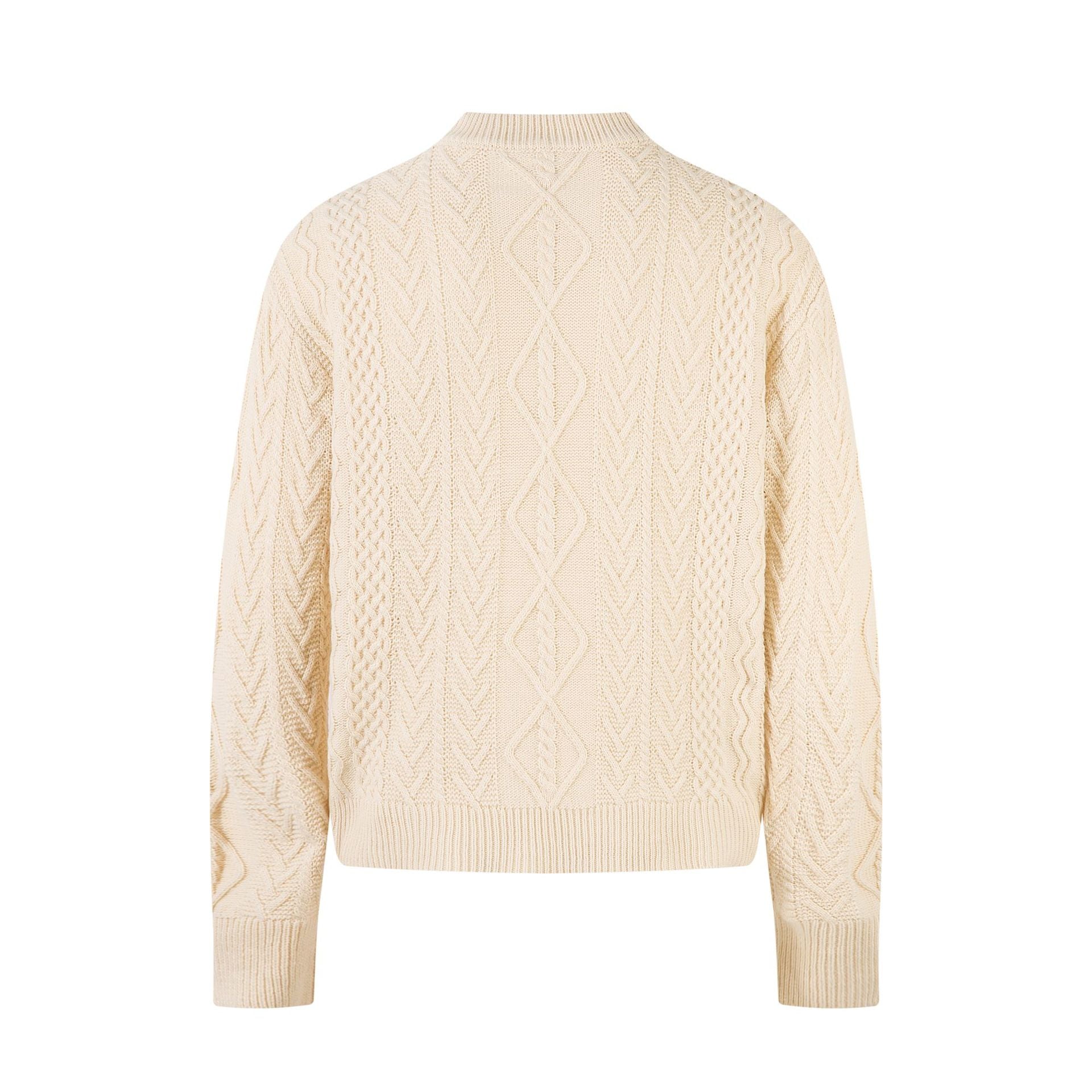 Image of Men's topstitched loose knit crewneck sweater