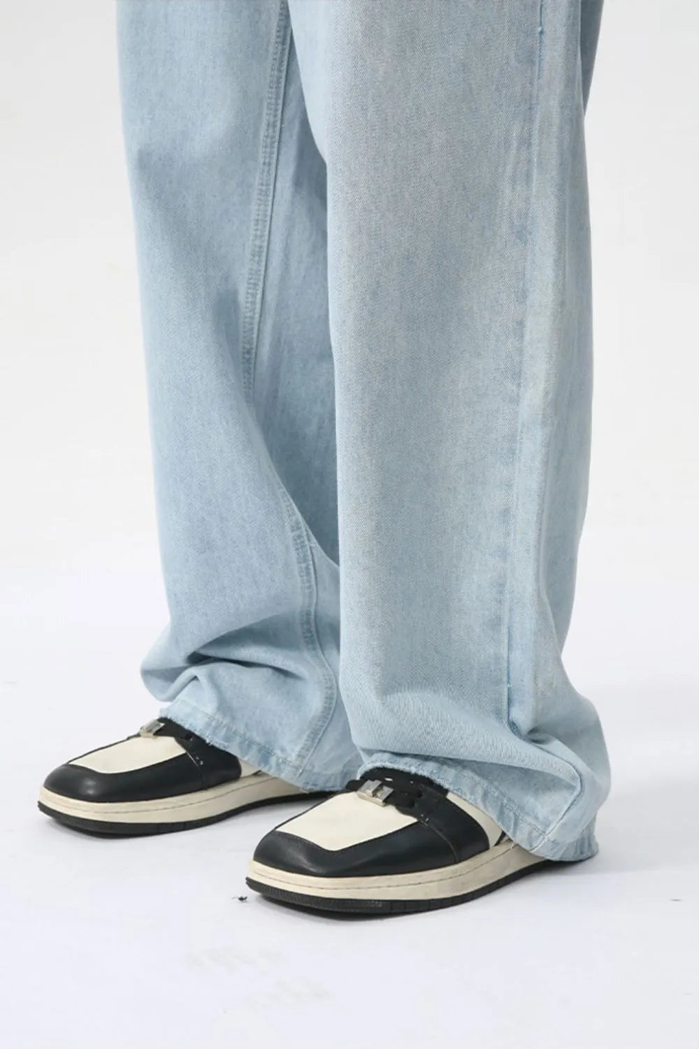 Image of Light Blue Wide-Leg Pocket Jeans