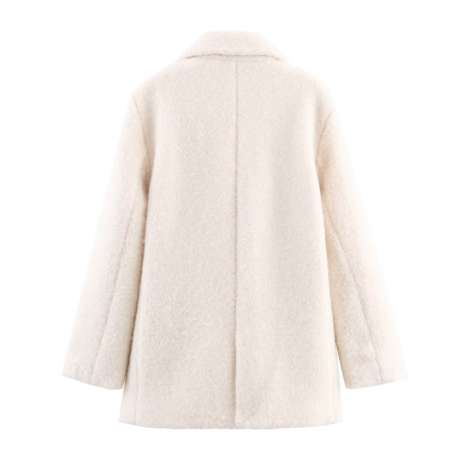 Image of Chaqueta cruzada de piel sintética con detalles de perlas
