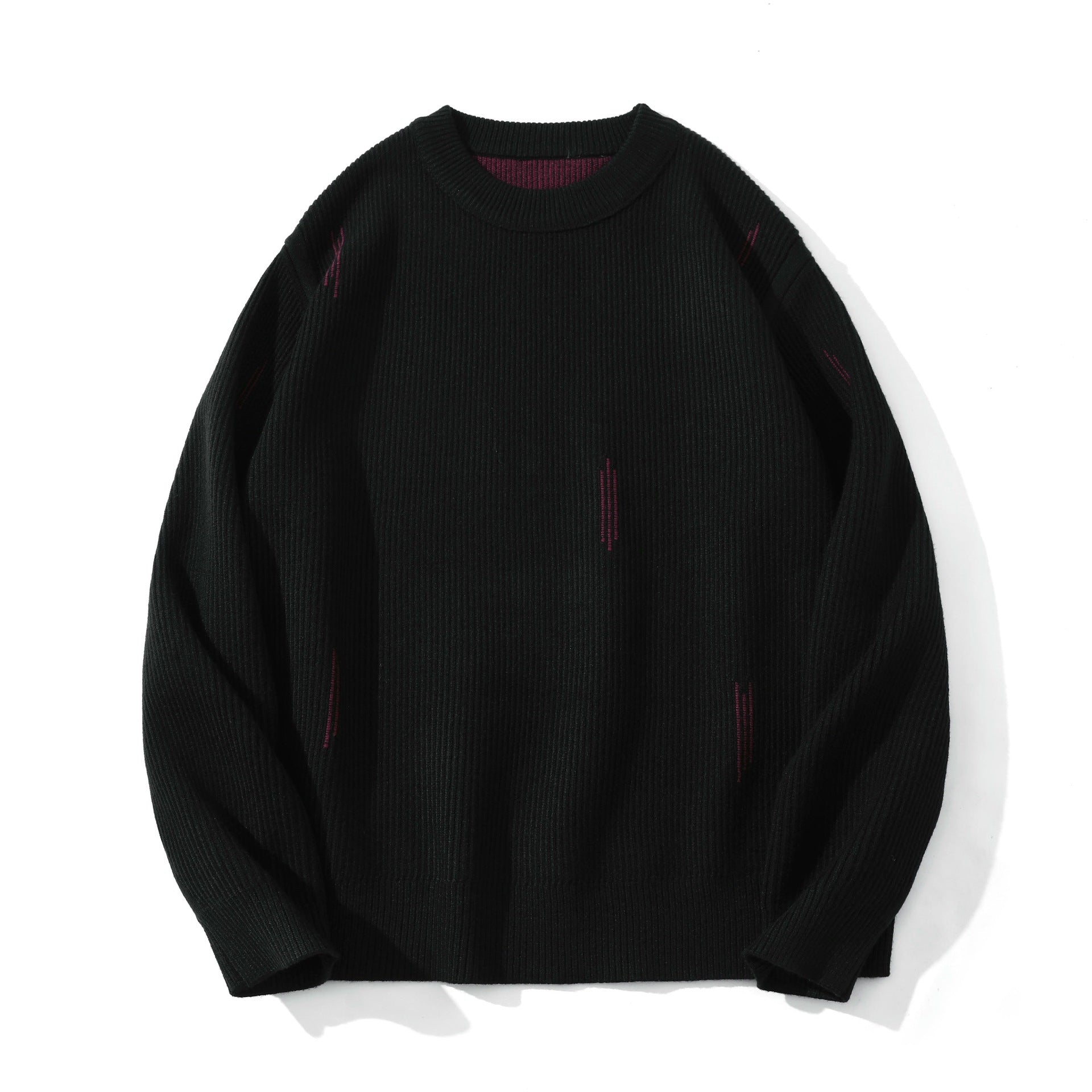 Image of Suéter de cuello redondo con bloques de color y corte oversized para hombre