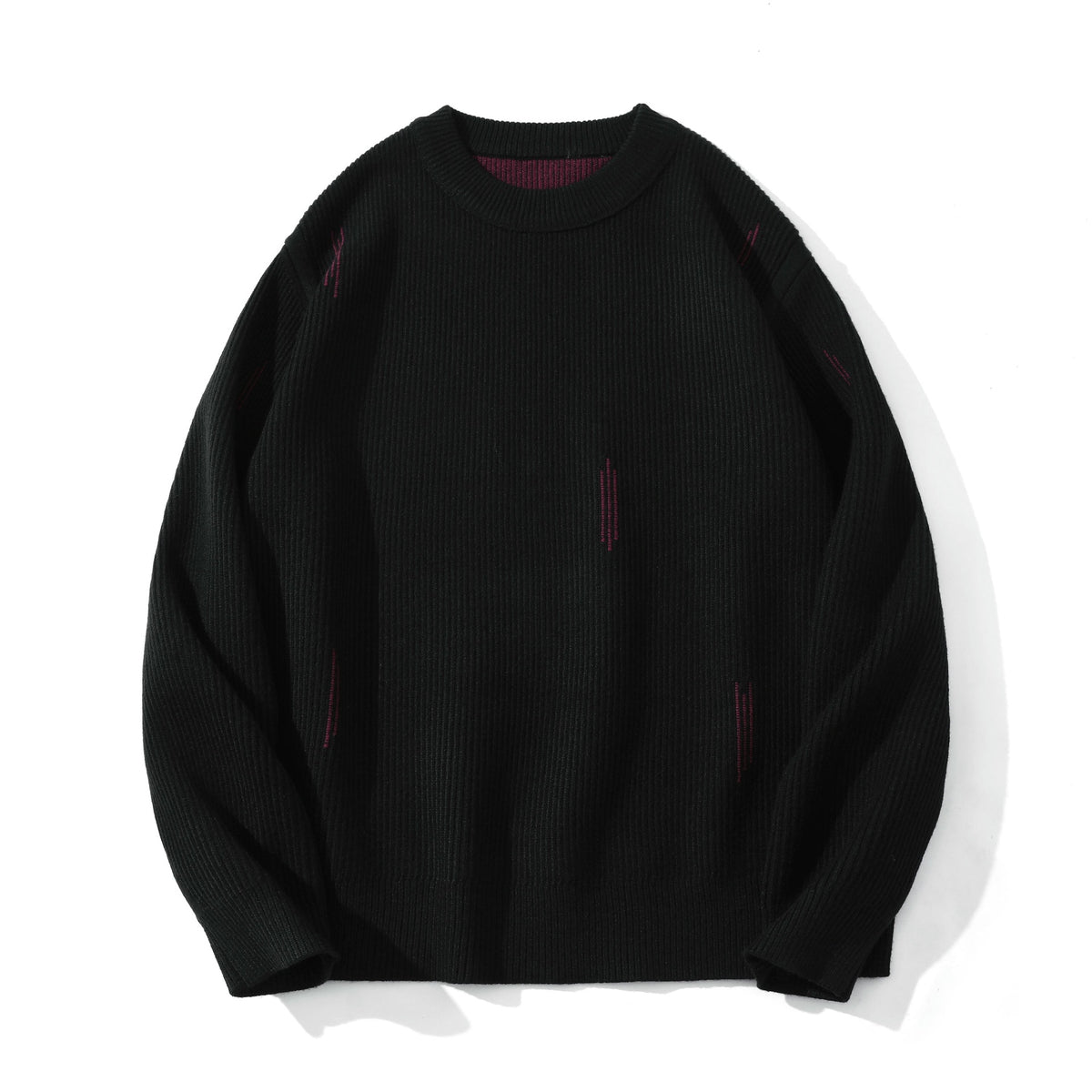 Suéter de cuello redondo con bloques de color y corte oversized para hombre