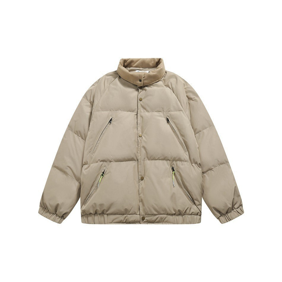 Chaqueta acolchada unisex de poliéster con cuello alzado