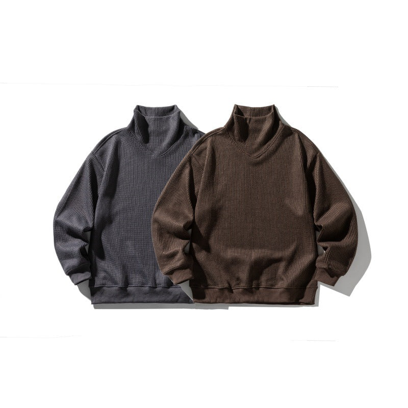 Image of Men's loose fit high neck pullover sweatshirt