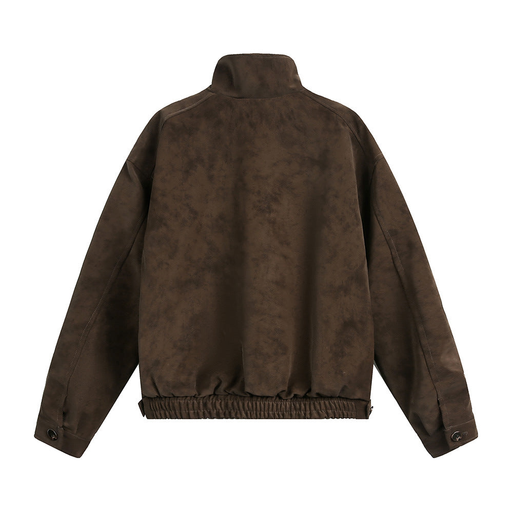 Image of Loose fit faux leather biker jacket