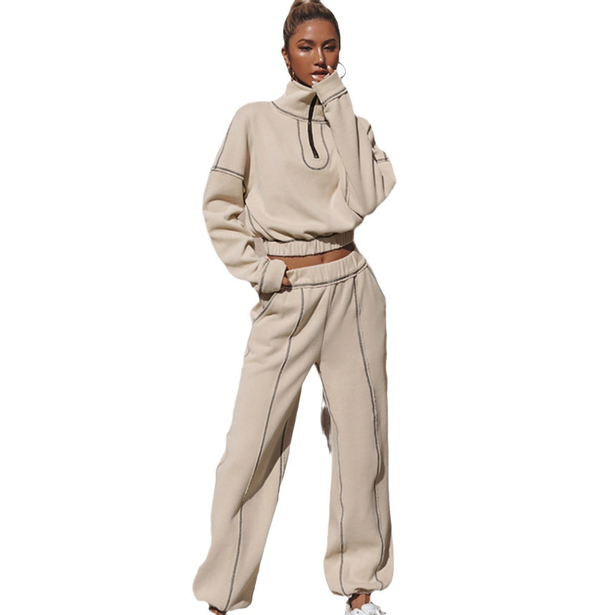 Women's casual sporty two-piece hoodie set