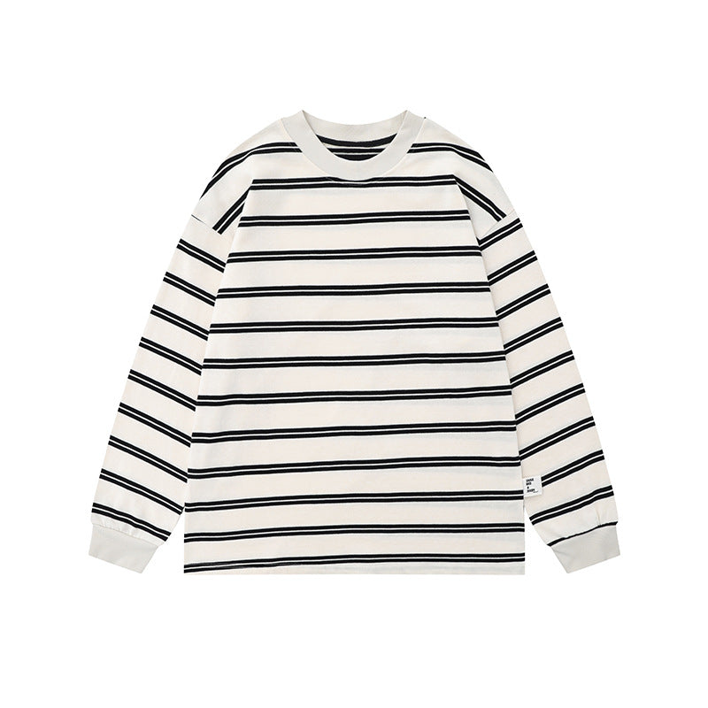 Image of Zeratta unisex striped cotton long-sleeve crewneck t-shirt