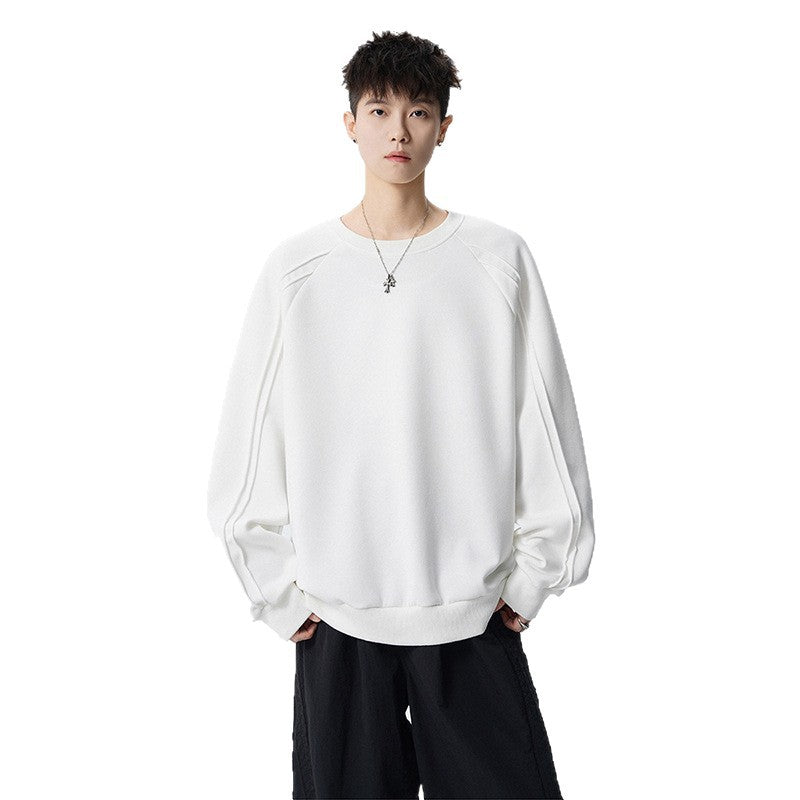Image of Sudadera de cuello redondo y manga larga de corte holgado para hombre