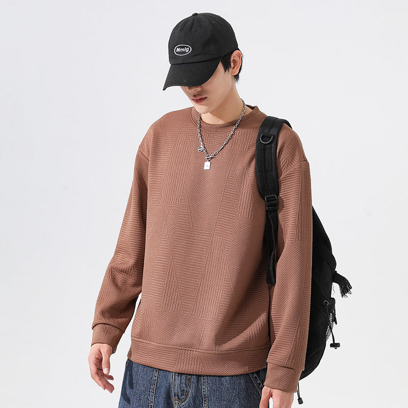 Sudadera de cuello redondo extragrande de poliéster para hombre