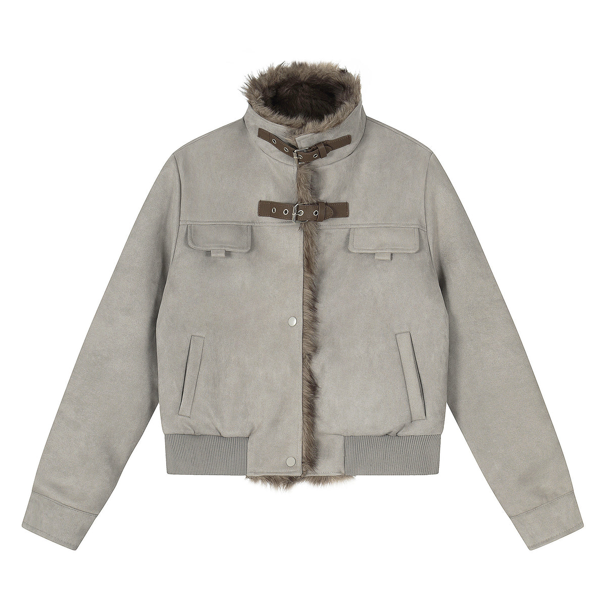 Chaqueta acolchada con cuello subido y cierre de cremallera