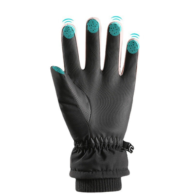 Guantes de esquí de invierno de algodón impermeables con pantalla táctil