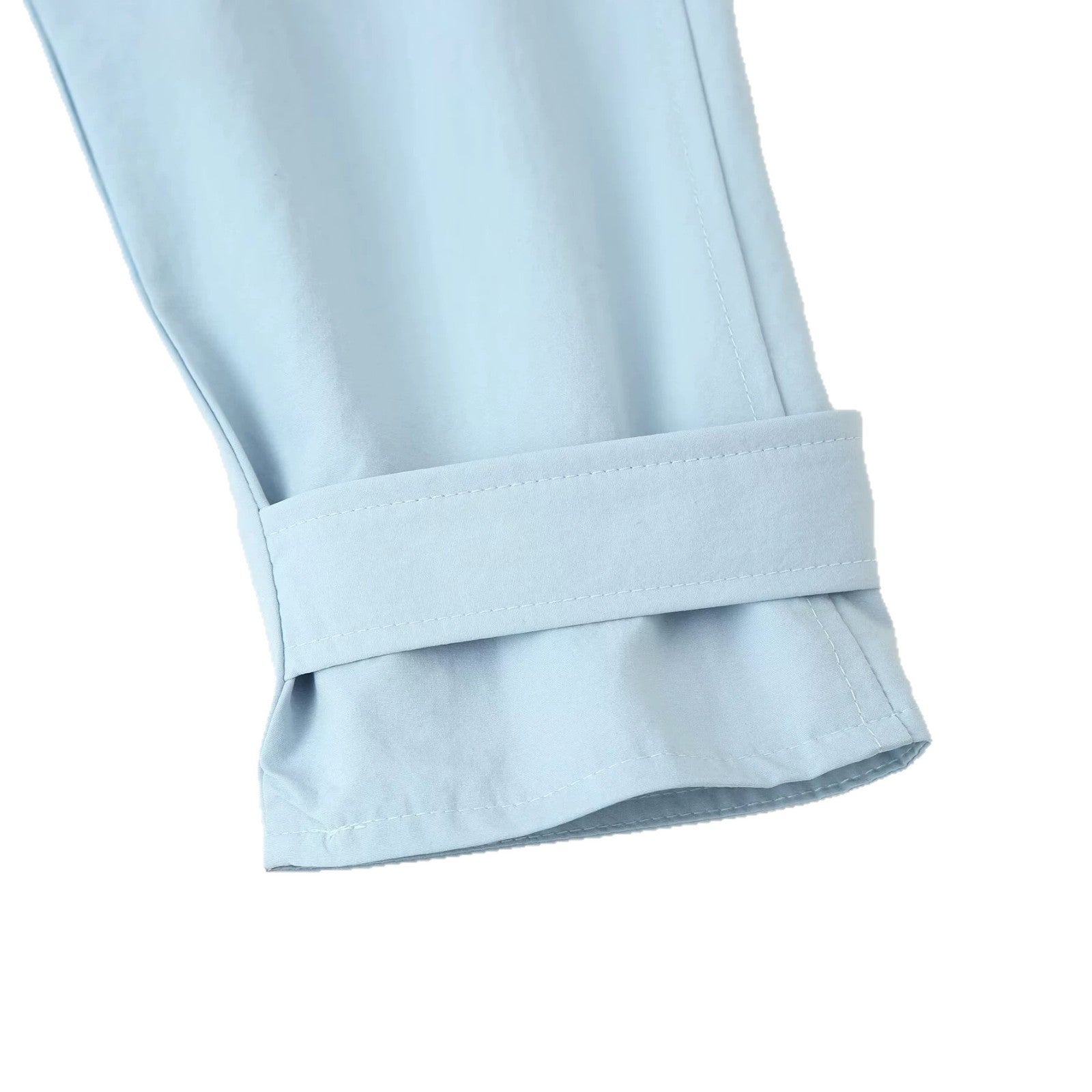 Image of Women's light blue long belted trench coat