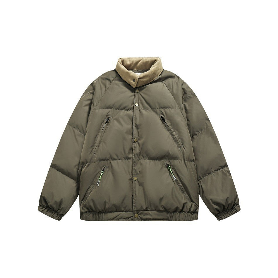 Zeratta Unisex stand-collar polyester puffer jacket