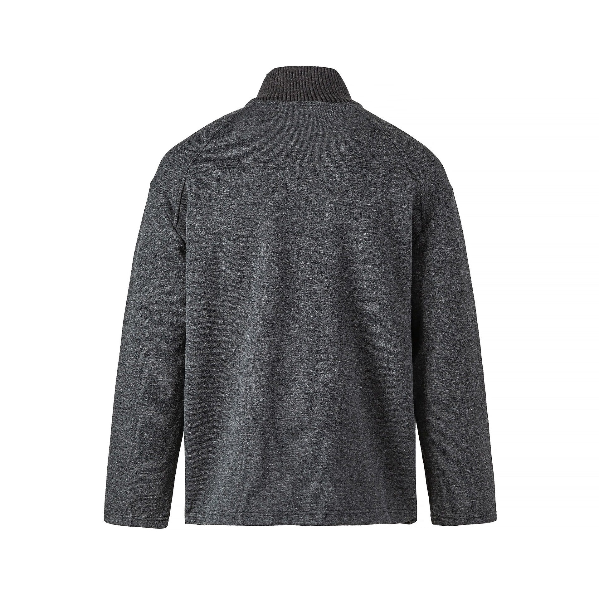 Image of Sudadera con capucha, corte holgado, cuello alto y media cremallera para hombre