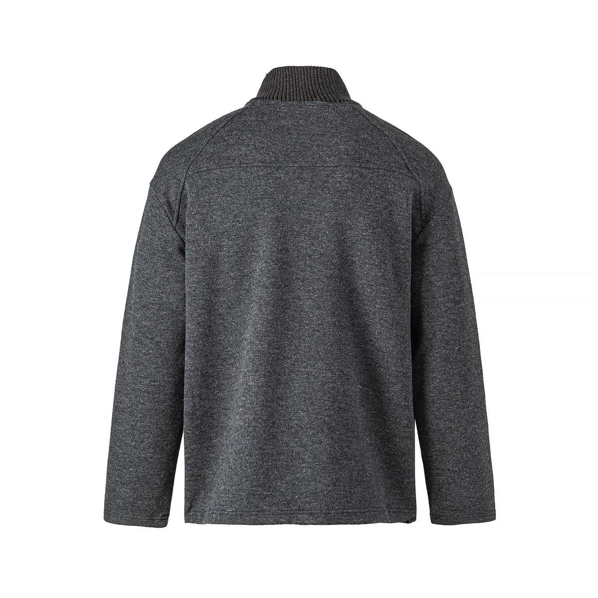 Sudadera con capucha, corte holgado, cuello alto y media cremallera para hombre