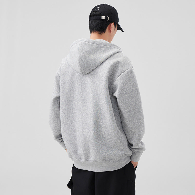 Men's heavyweight cotton blend zip-up hoodie, additional variant view 4