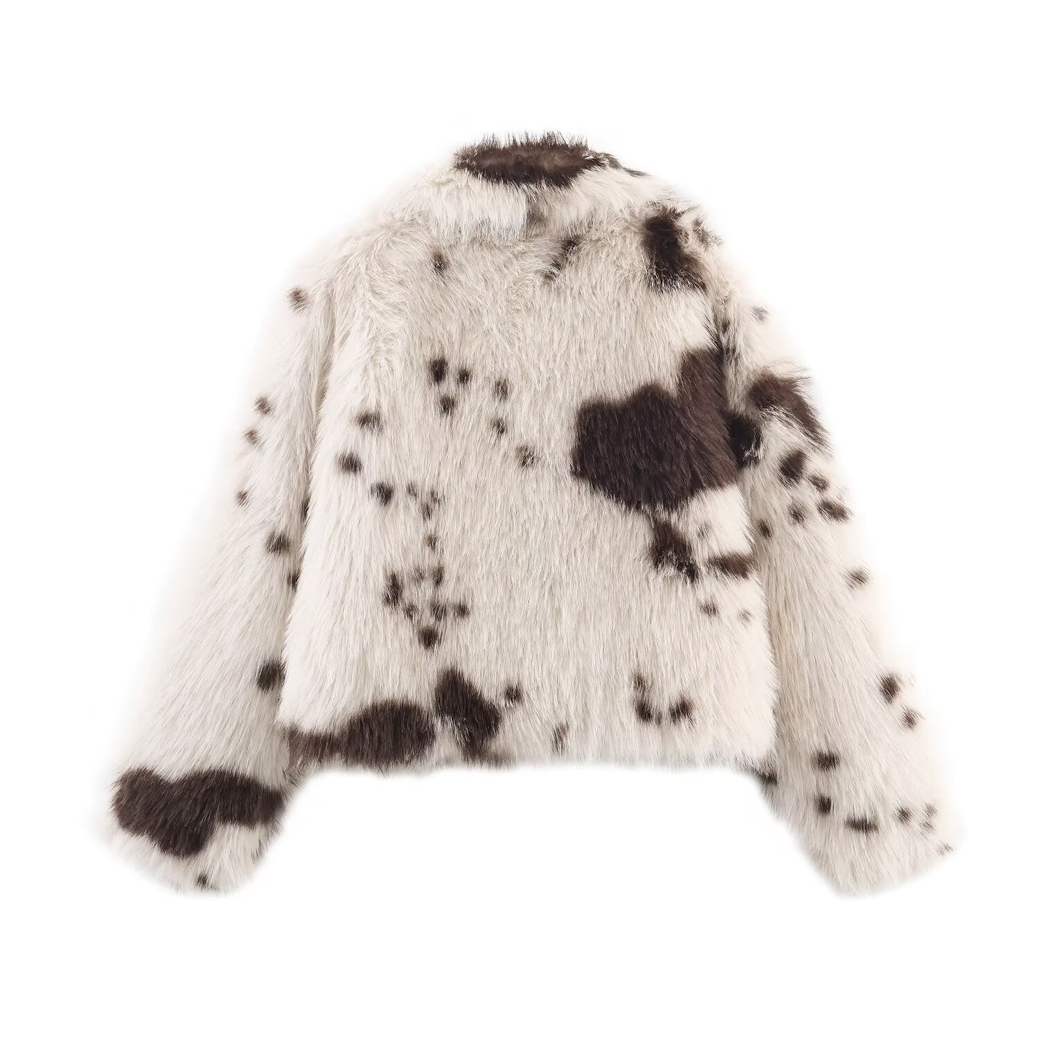 Image of Chaqueta corta efecto pelo sintético en color blanco