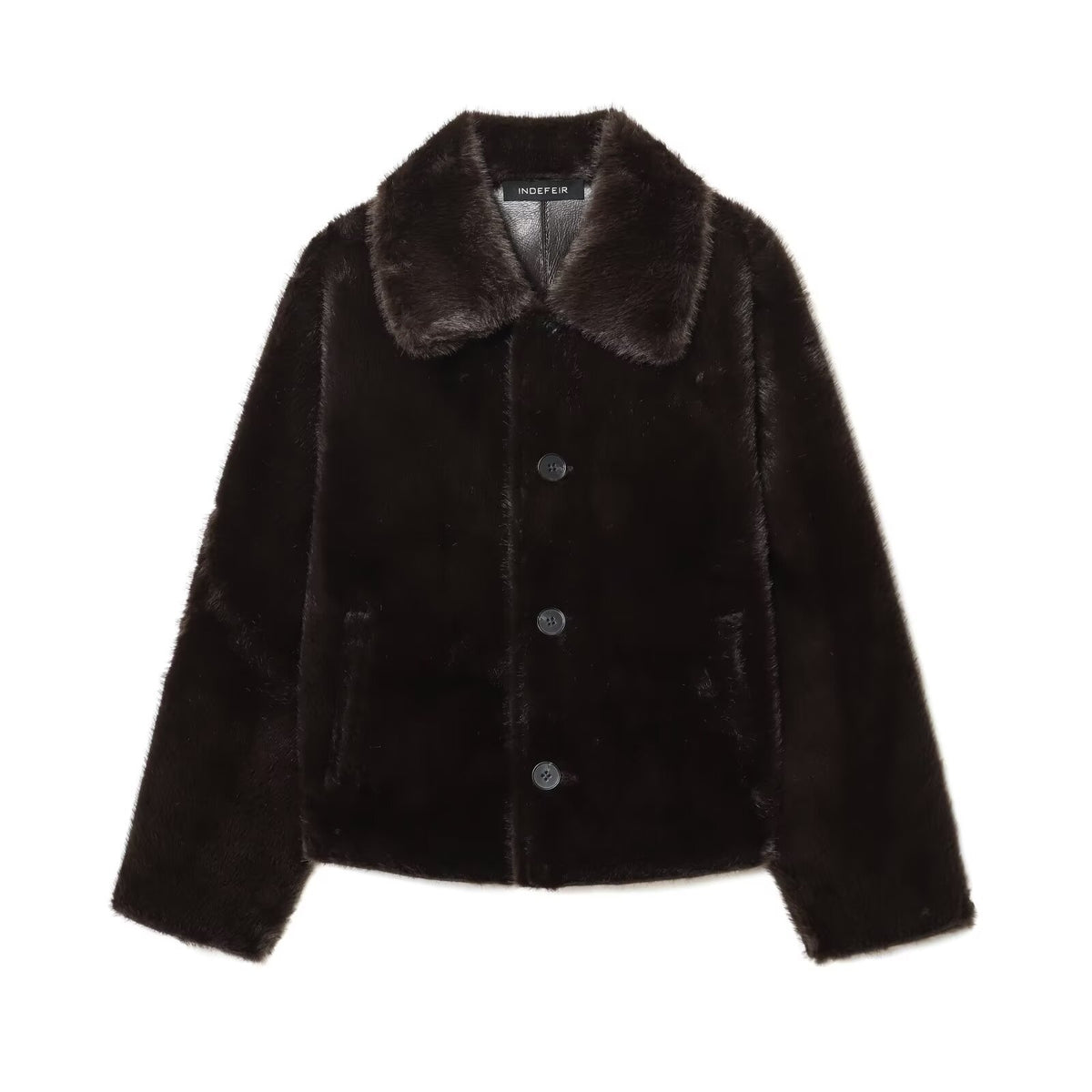 Chaqueta reversible de mujer color marrón oscuro