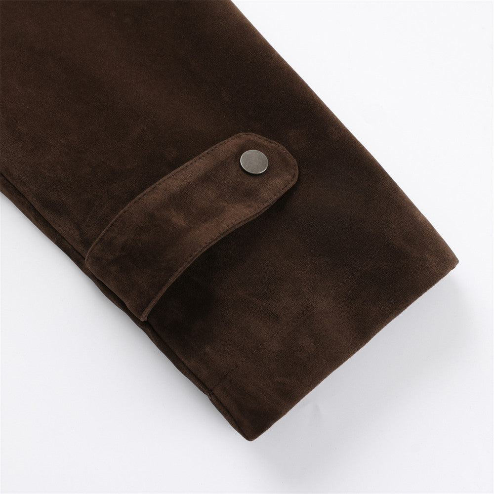 Image of Men's loose fit cotton blend button-front jacket