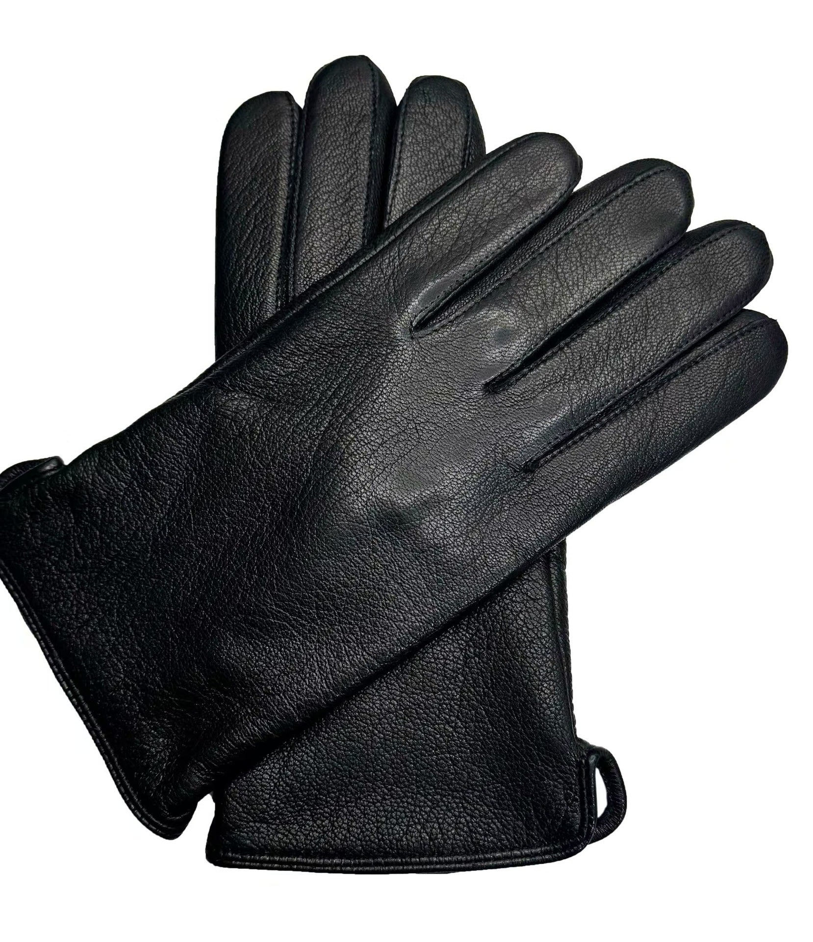 Image of Men's wool-lined goatskin leather winter gloves