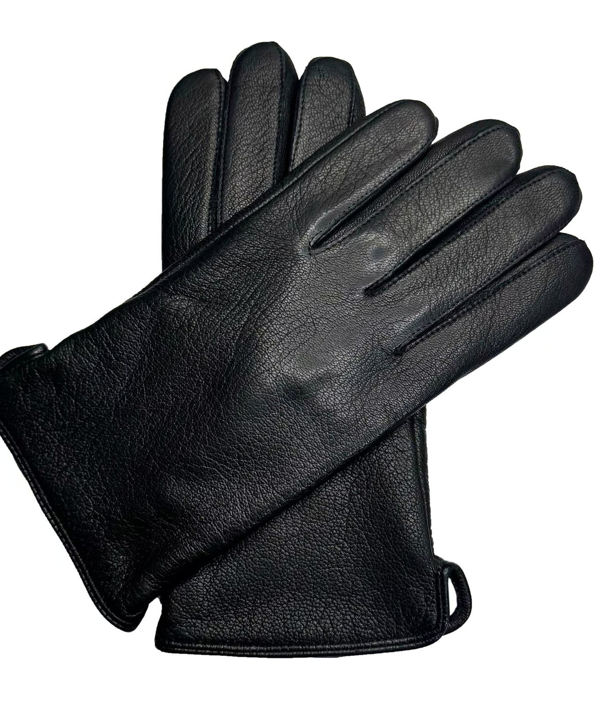 Men's wool-lined goatskin leather winter gloves