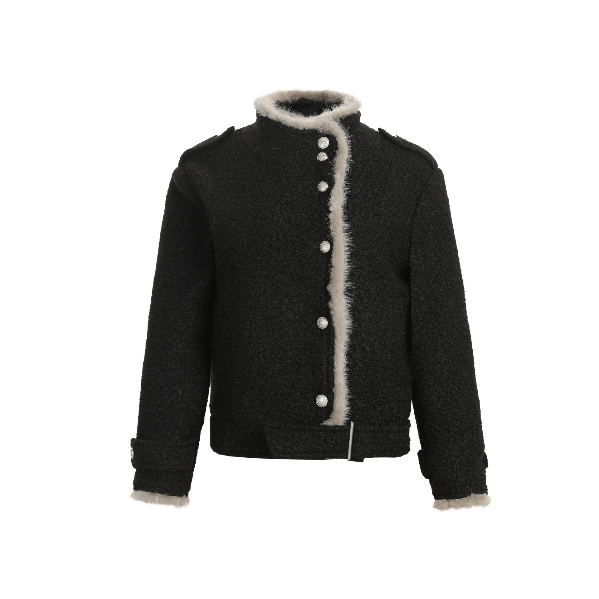 Image of Zeratta Women's cropped stand collar zip-up jacket