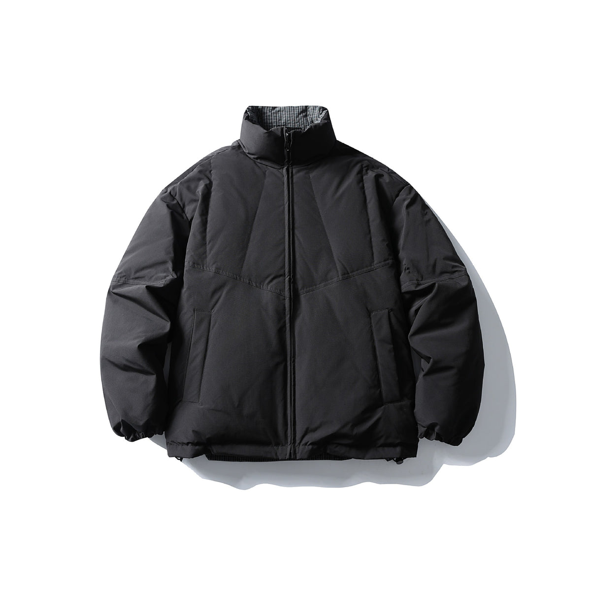 Chaqueta acolchada reversible con cuello alzado para hombre
