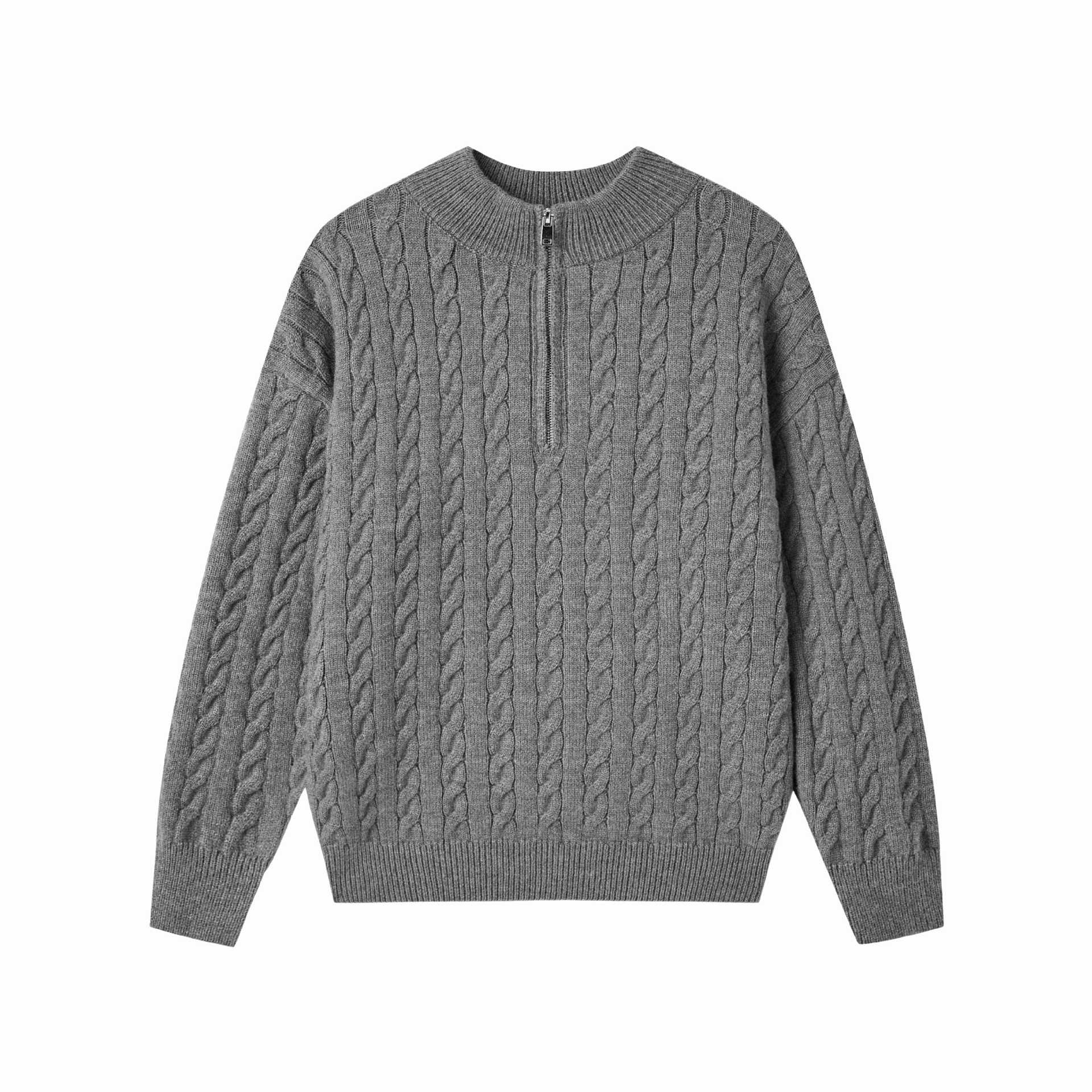 Image of Zeratta Men's cable knit half-zip pullover sweater