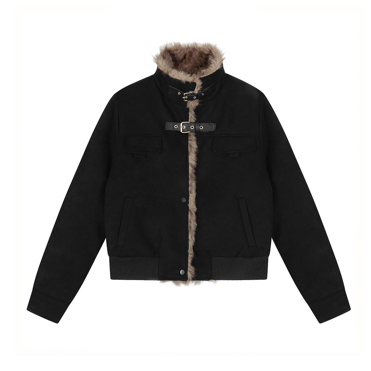 Image of Quilted Stand-Collar Zip-Up Jacket