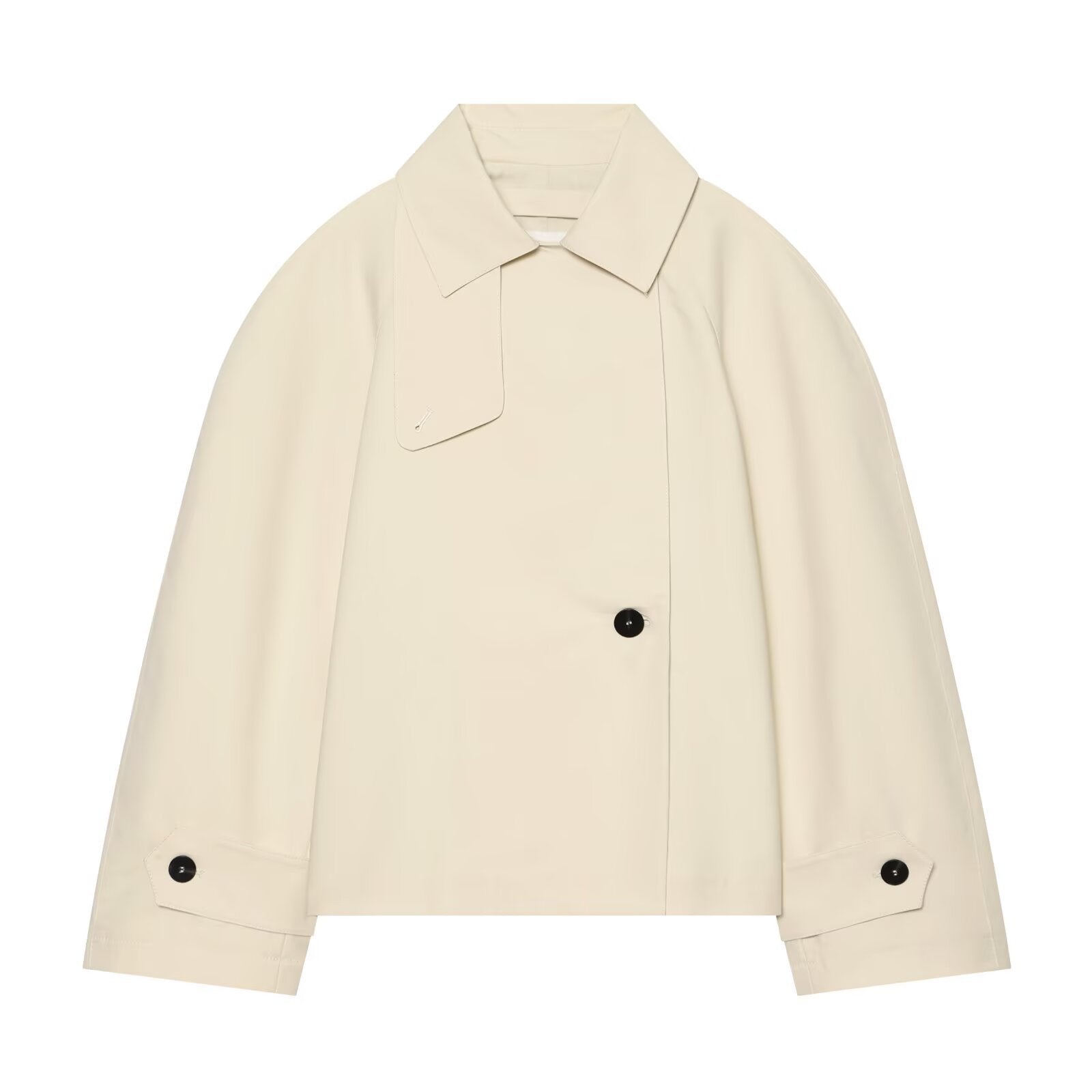 Image of Zeratta Women's beige loose fit lapel trench coat