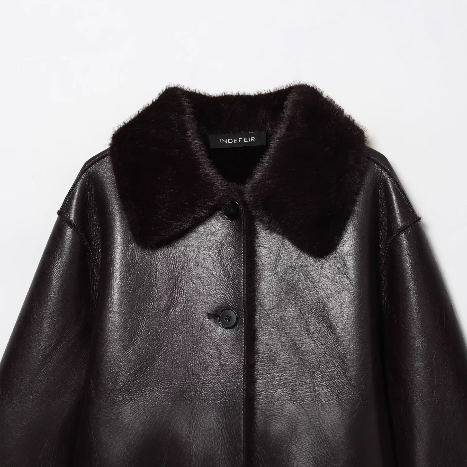 Image of Women's dark brown reversible jacket