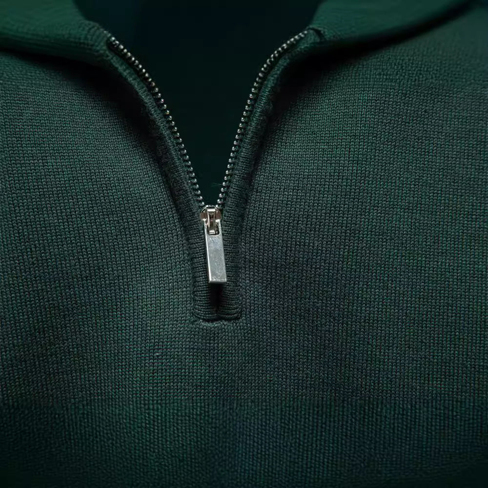 Image of Suéter de punto con cuello alzado y media cremallera