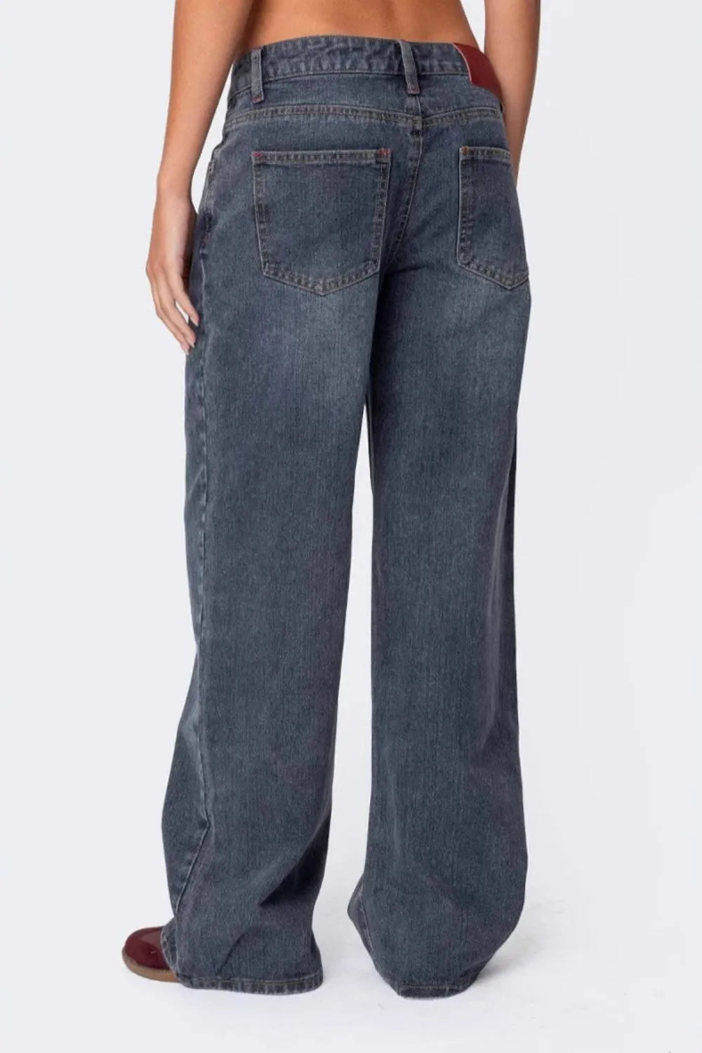 Image of Jeans de bolsillo desgastados en azul polvoriento