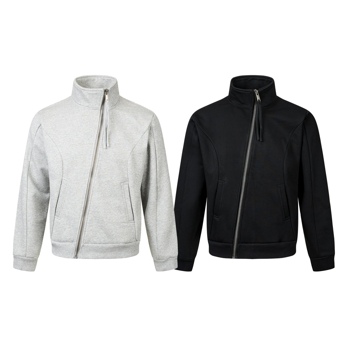Men's slanted zipper loose fit sweatshirt