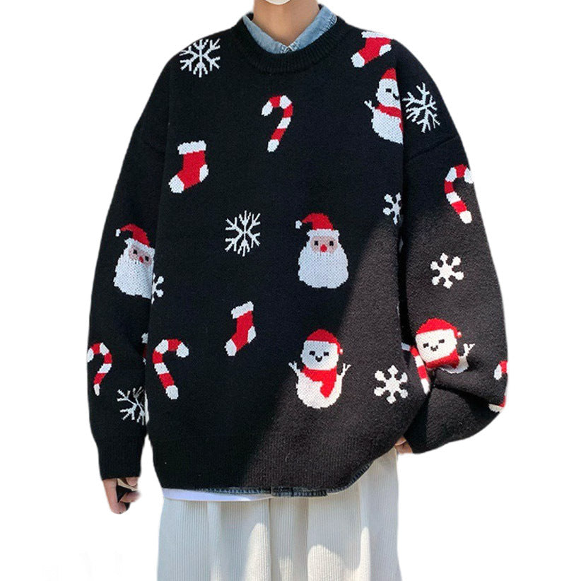 Image of Suéter de punto navideño para hombre de corte relajado