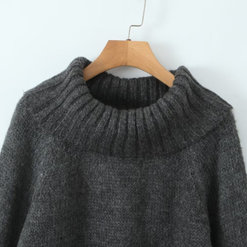 Women's off-shoulder relaxed fit long sleeve sweater