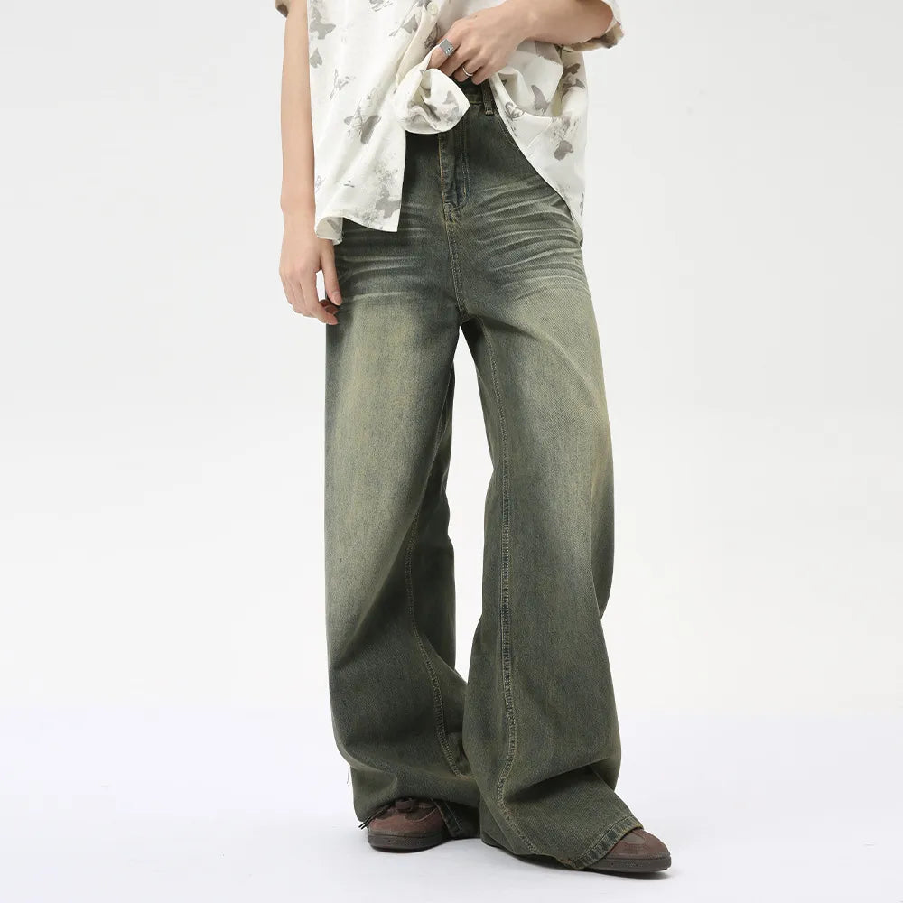 Image of Jeans de pierna ancha multifibra oscuros