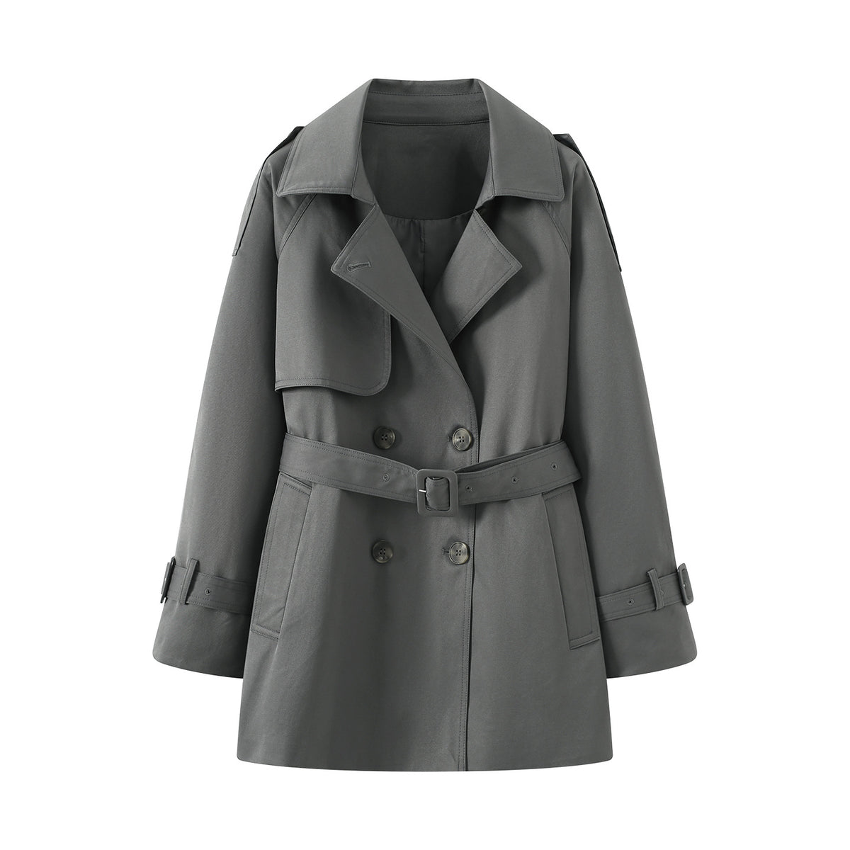 Women's longline loose fit double-breasted trench coat