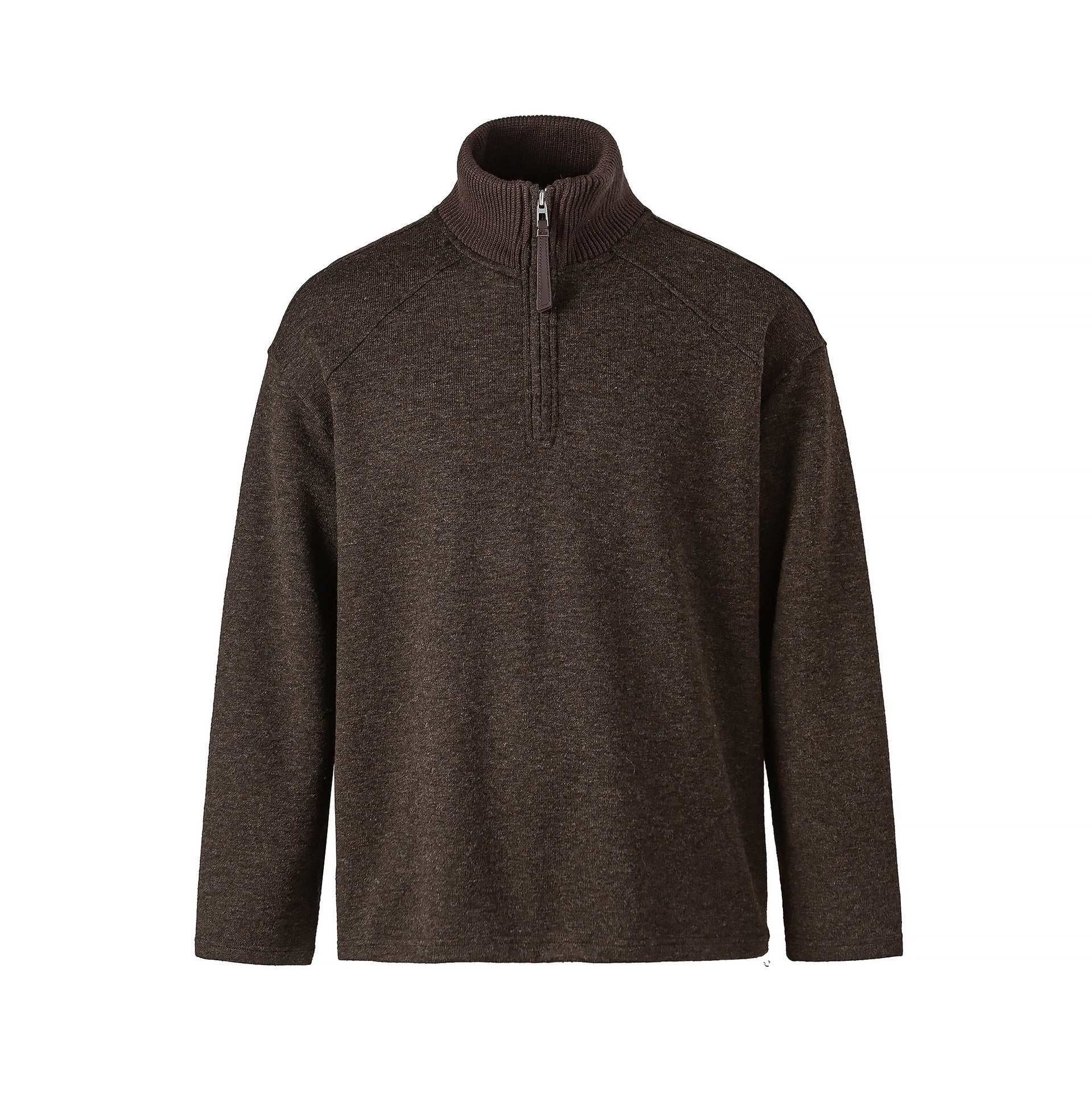 Image of Sudadera con capucha, corte holgado, cuello alto y media cremallera para hombre