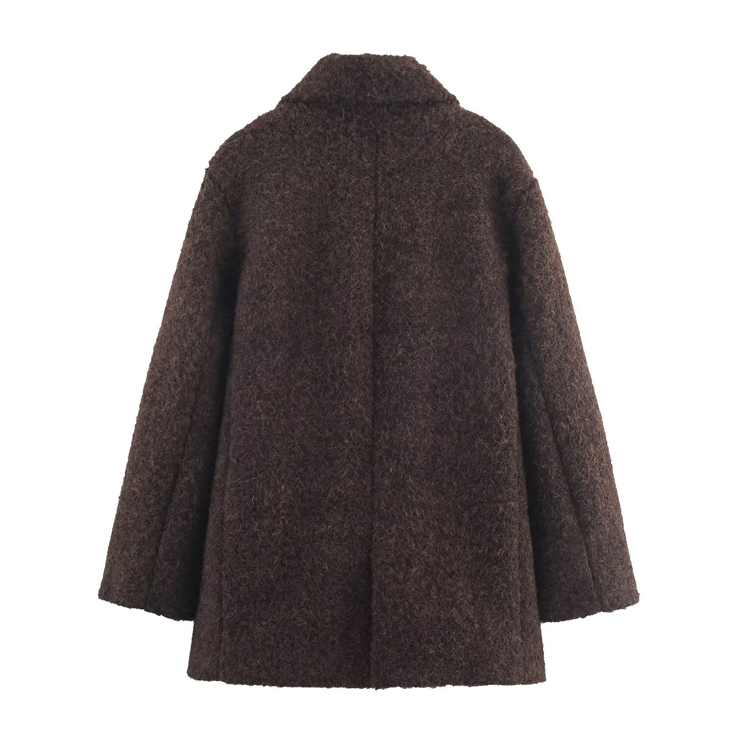 Image of Chaqueta cruzada de piel sintética con detalles de perlas