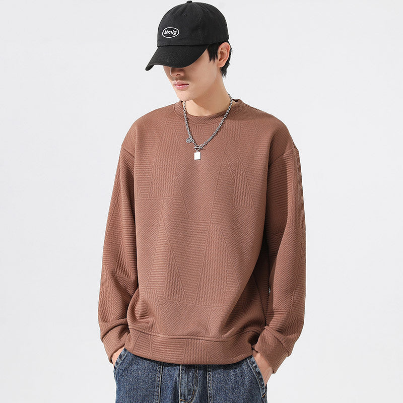 Sudadera de cuello redondo extragrande de poliéster para hombre